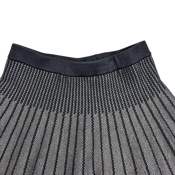 Premise Black with Heather Gray Textured Knit A-Line Skirt - Picture 3 of 8